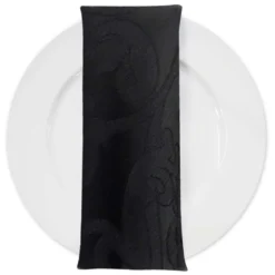 Classic Jacquard Table Napkin in Black