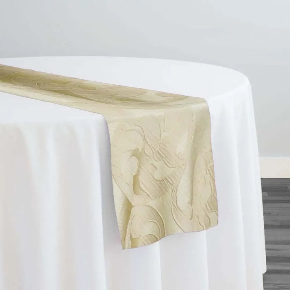 Classic Jacquard Table Runner in Champagne