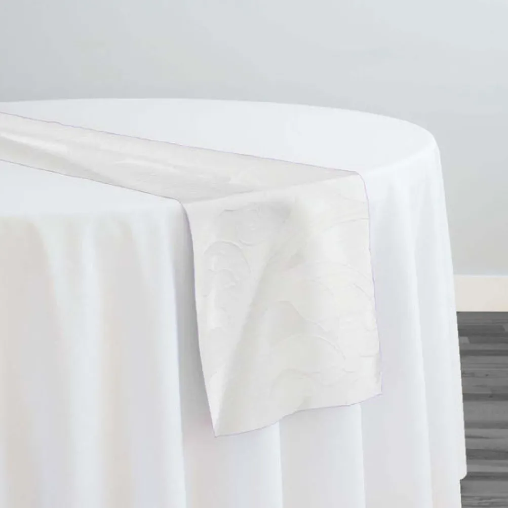 Classic Jacquard Table Runner in White