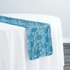 Classic Lace Table Runner in Aqua 1135