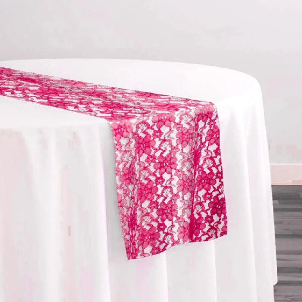 Classic Lace Table Runner in Fuchsia 1220