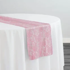 Classic Lace Table Runner in Pink 1156