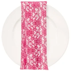 Classic Lace (w/ Poly Lining) Table Napkin in Coral 1208