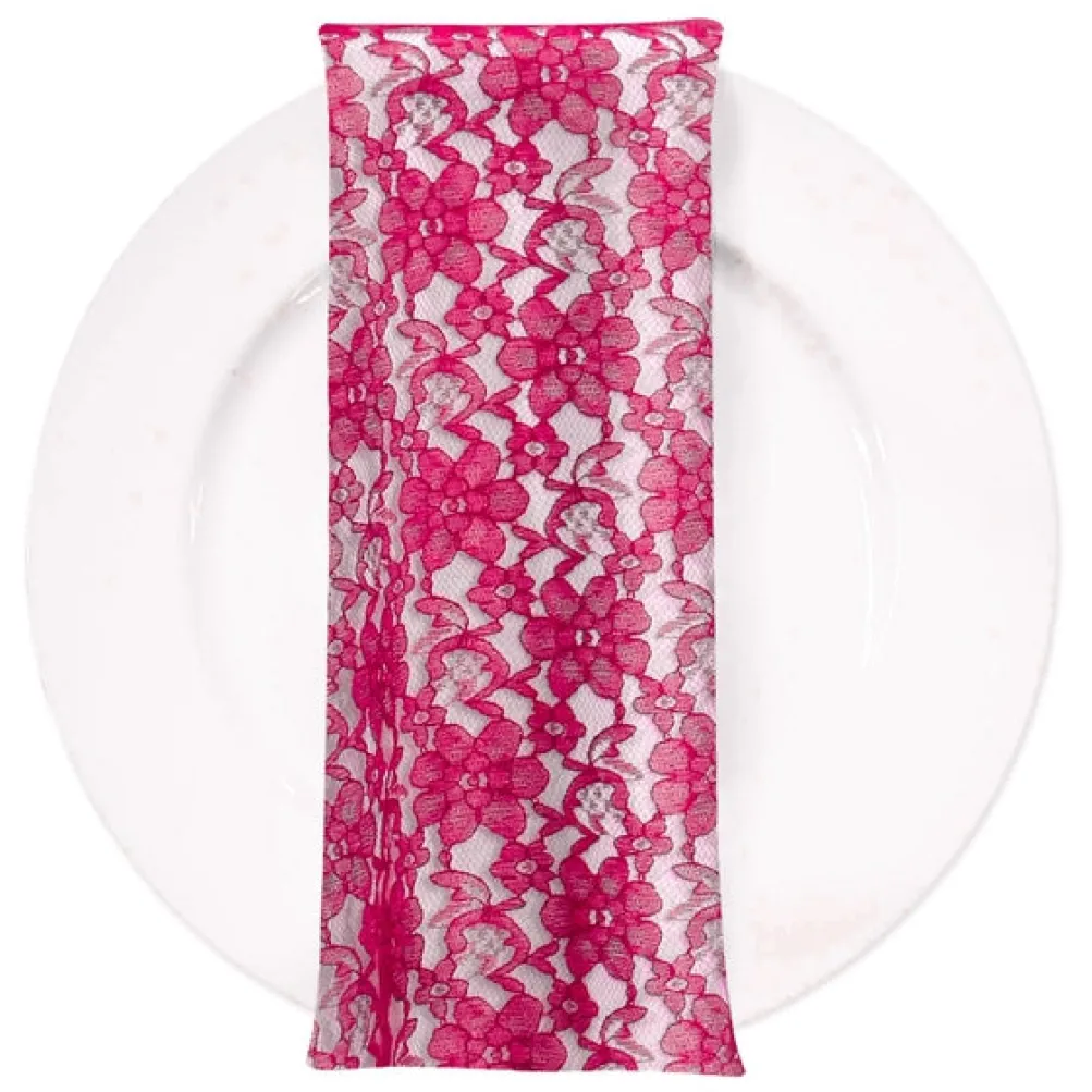 Classic Lace (w/ Poly Lining) Table Napkin in Fuchsia 1220