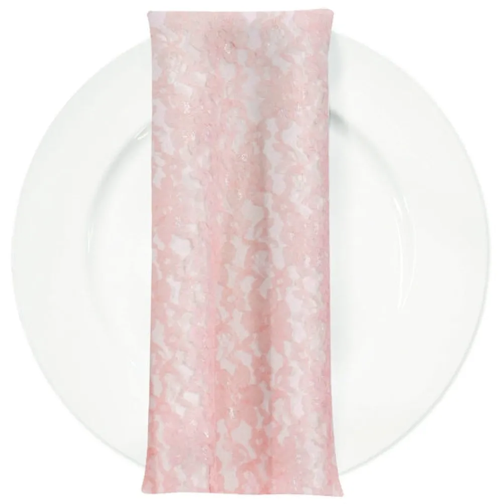 Classic Lace (w/ Poly Lining) Table Napkin in Peach 4122