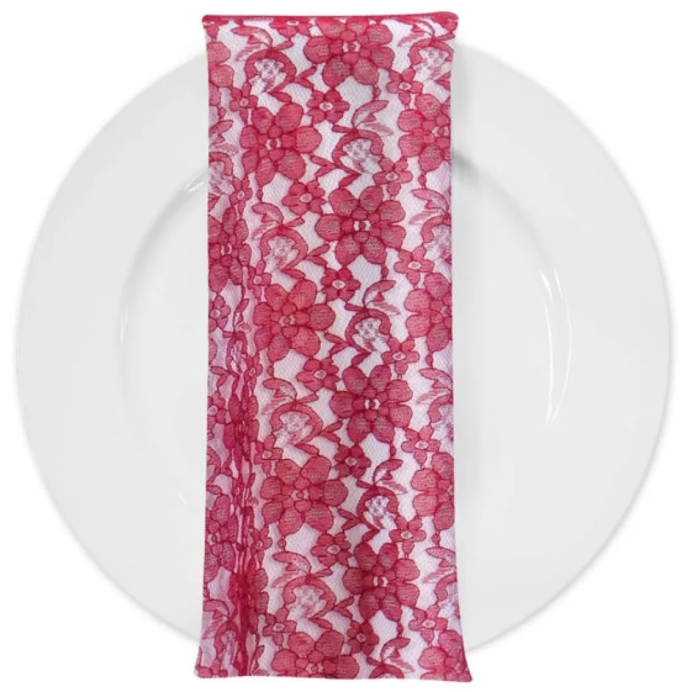Classic Lace (w/ Poly Lining) Table Napkin in Red 1392