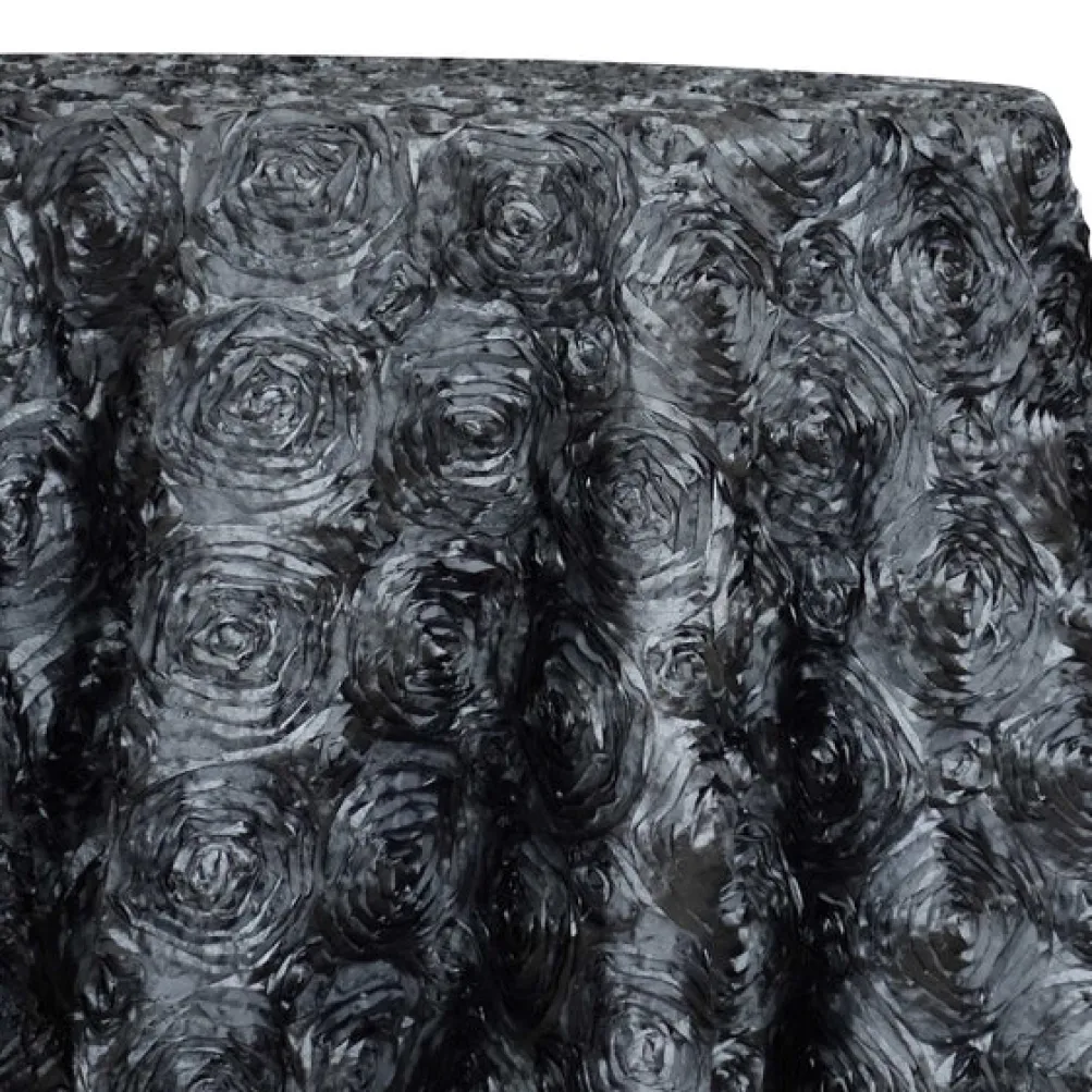 Closeout - Rose Satin (3D) - 132" Round Tablecloth