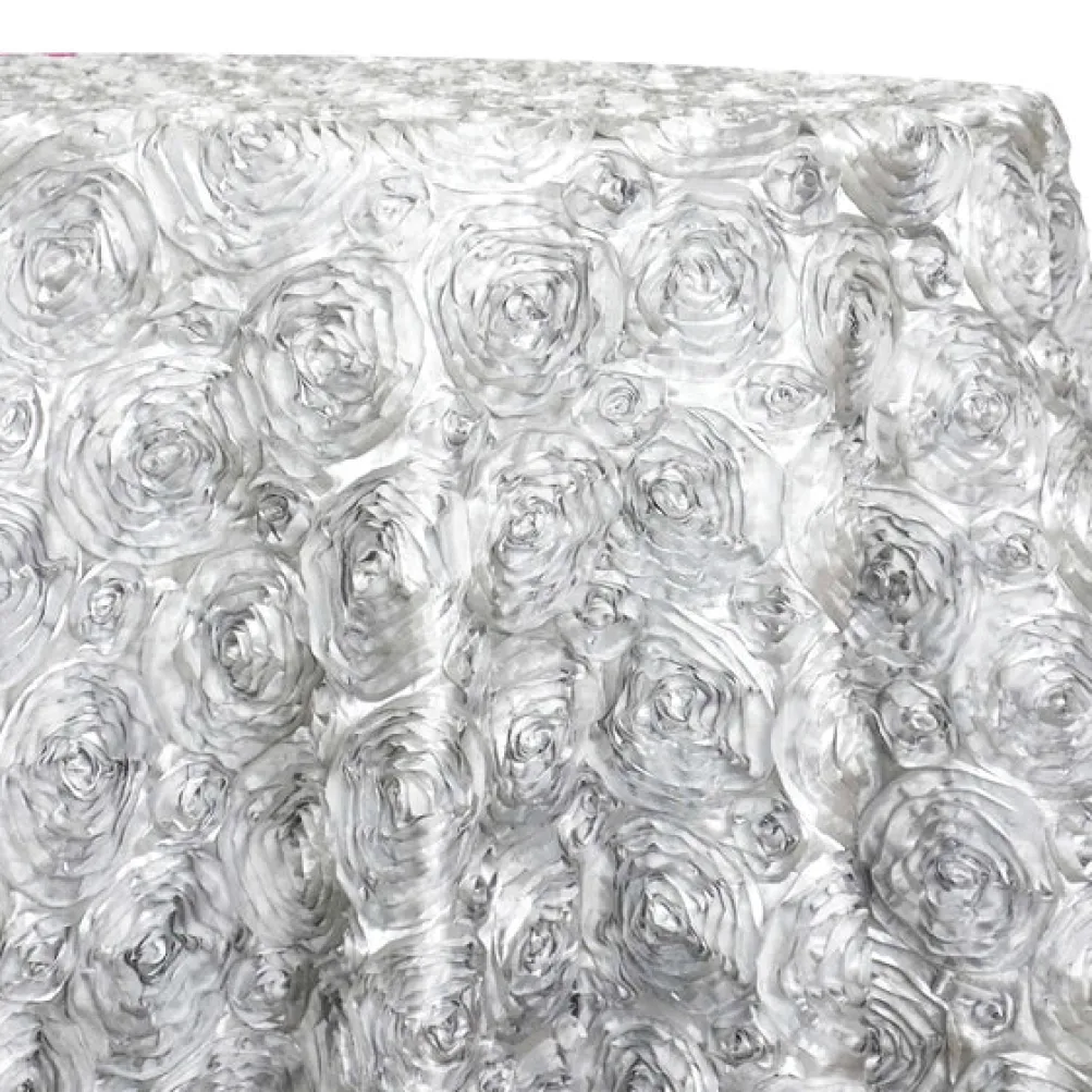 Closeout - Rose Satin (3D) - 132" Round Tablecloth