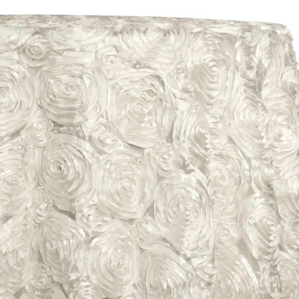 Closeout - Rose Satin (3D) - 132" Round Tablecloth