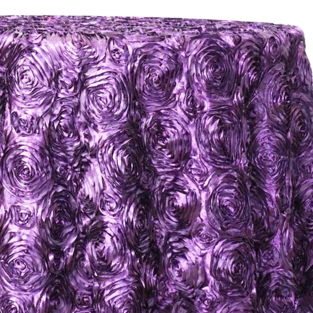 Closeout - Rose Satin (3D) - 132" Round Tablecloth