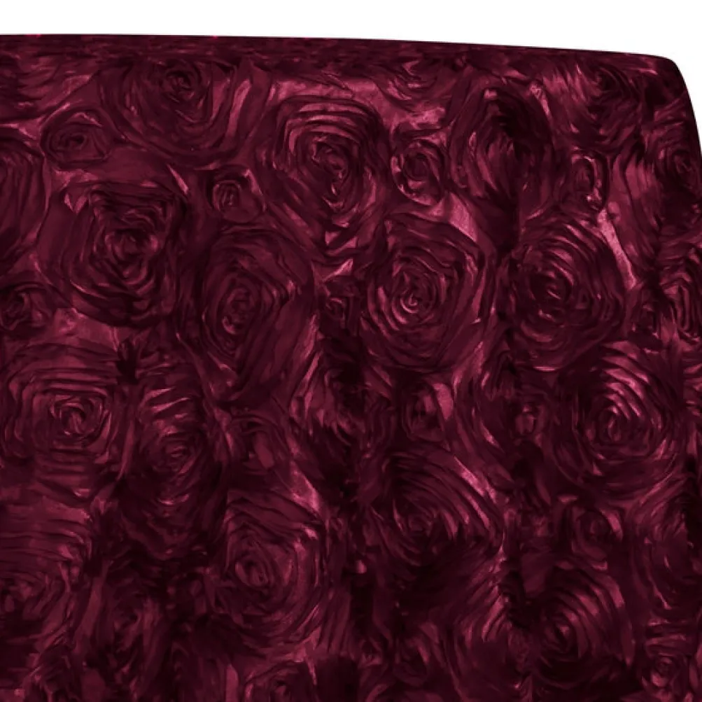 Closeout - Rose Satin (3D) - 132" Round Tablecloth