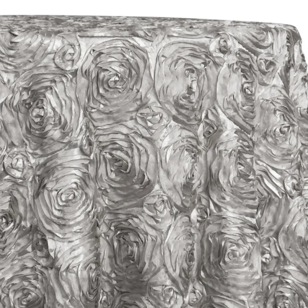 Closeout - Rose Satin (3D) - 132" Round Tablecloth