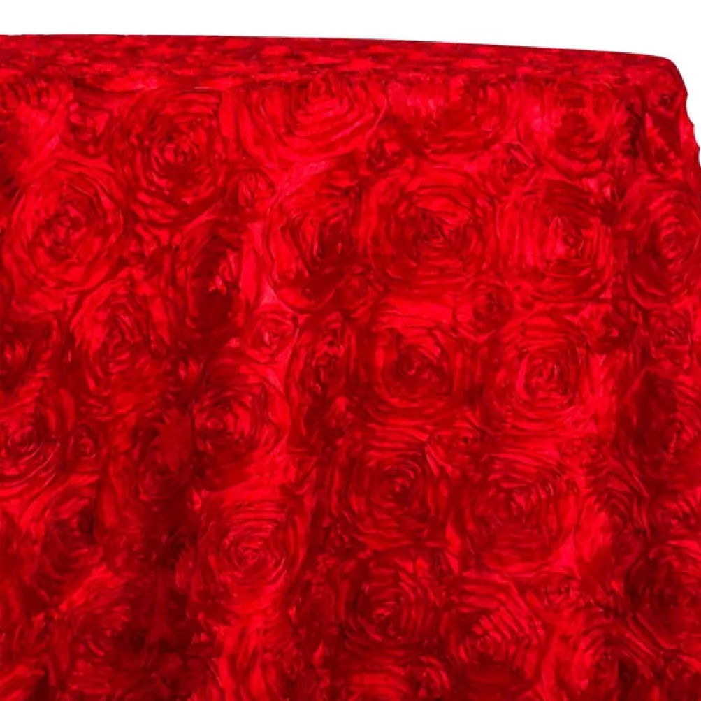 Closeout - Rose Satin (3D) - 132" Round Tablecloth