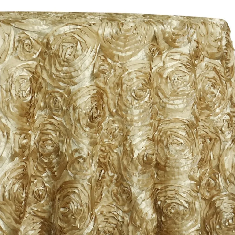 Closeout - Rose Satin (3D) - 132" Round Tablecloth