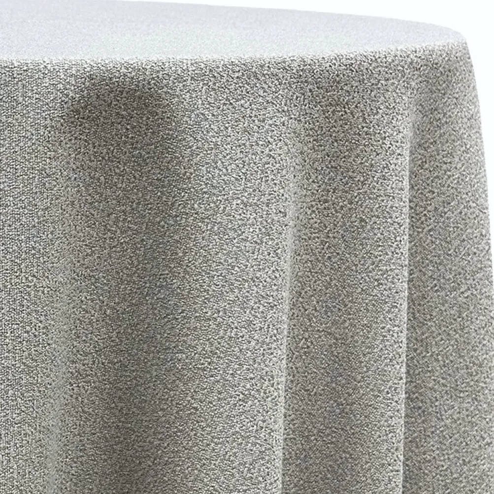 Cloud Chenille Table Linen in Silver