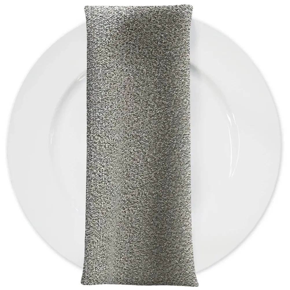 Cloud Chenille Table Napkin in Silver