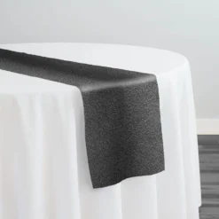 Cloud Chenille Table Runner in Black