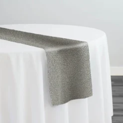 Cloud Chenille Table Runner in Silver
