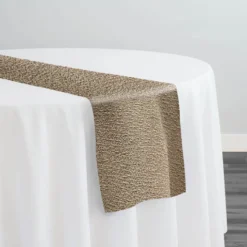 Cloud Chenille Table Runner in Taupe
