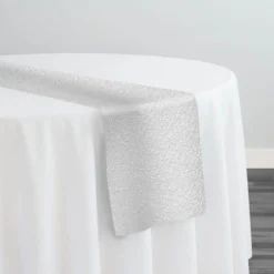 Cloud Chenille Table Runner in White