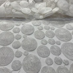 Coin Table Linen in White