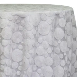 Coin Table Linen in White