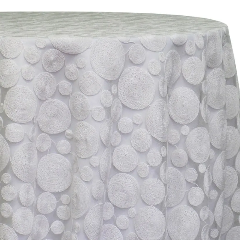 Coin Table Linen in White