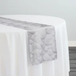 Coin Table Runner in White
