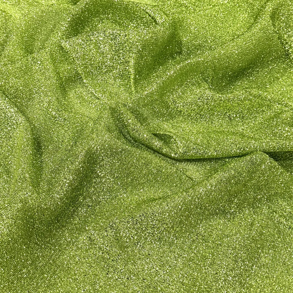 Confetti Metallic Table Linen in Lime