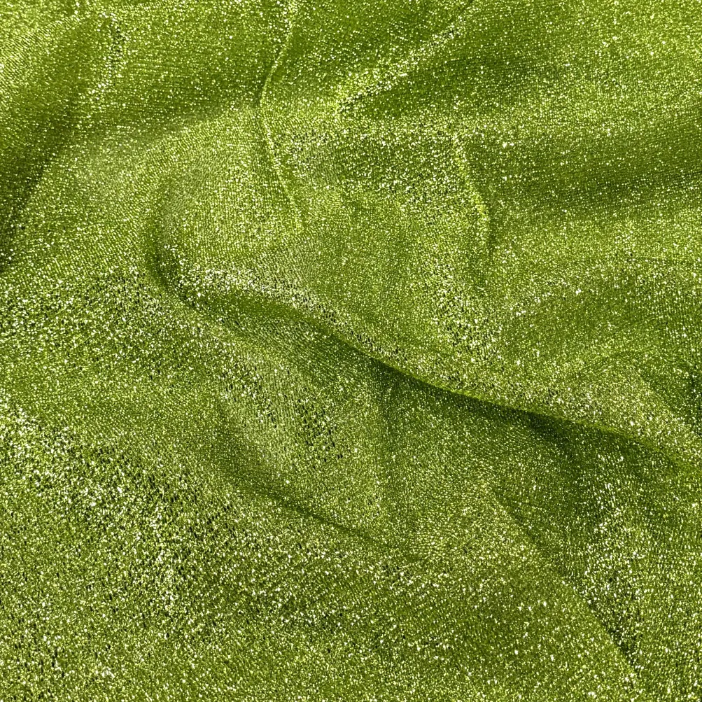 Confetti Metallic Table Linen in Lime