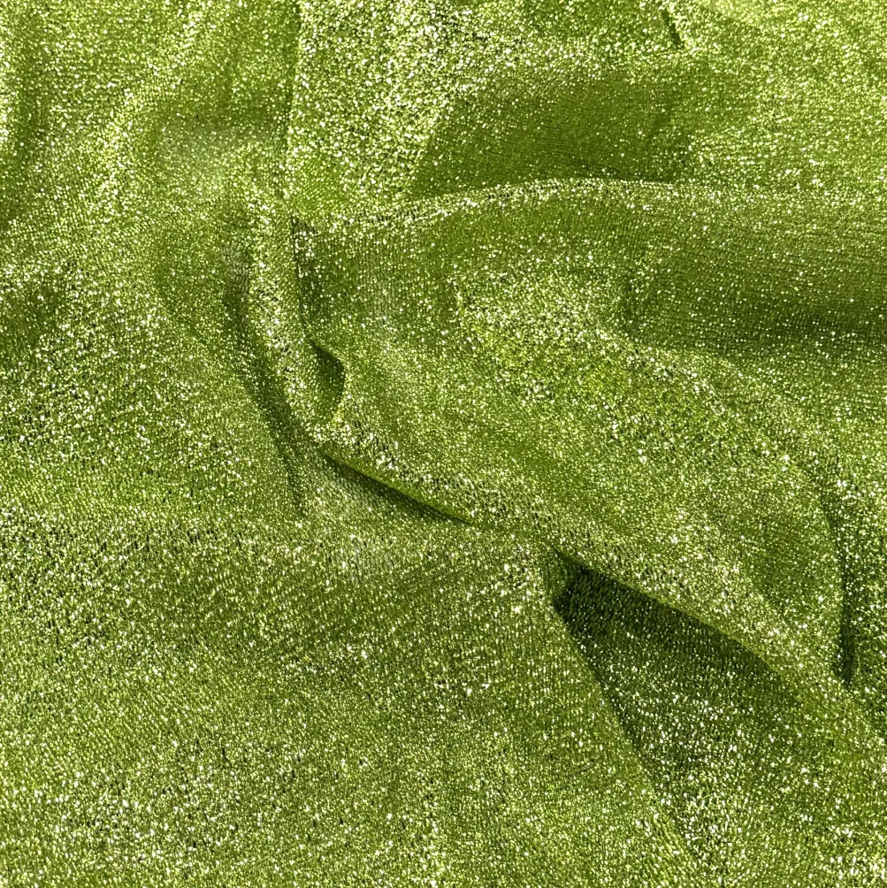 Confetti Metallic Table Linen in Lime