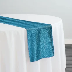 Confetti Metallic Table Runner in Turquoise