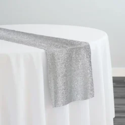 Confetti Metallic Table Runner in Silver