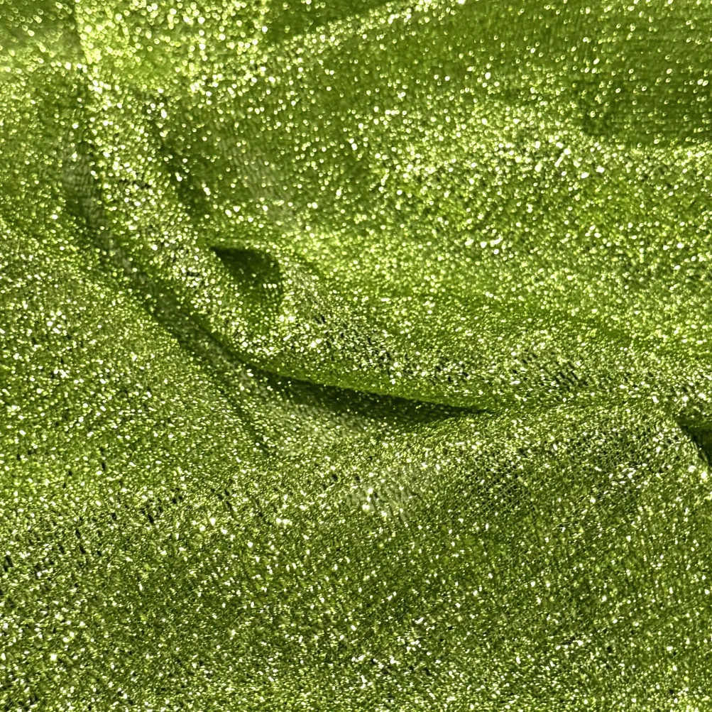 Confetti Metallic Table Runner in Lime