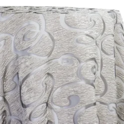 Contempo Scroll Sheer Table Linen in Silver