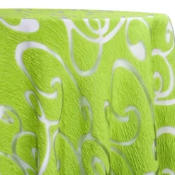 Contempo Scroll Sheer Table Linen in Green