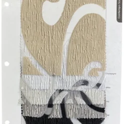 Contempo Scroll Sheer Table Linen in Ivory