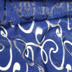Contempo Scroll Sheer Table Linen in Royal