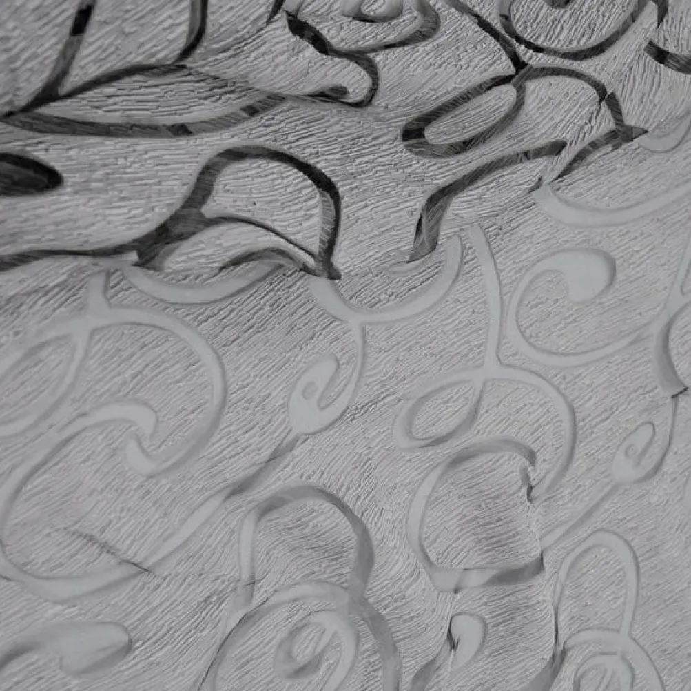 Contempo Scroll Sheer Table Runner in Silver