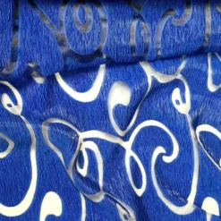 Contempo Scroll Sheer Table Runner in Royal