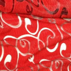 Contempo Scroll Sheer Table Runner in Red