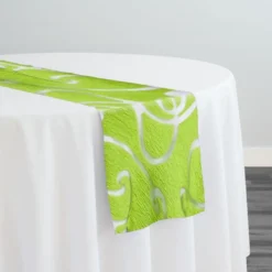 Contempo Scroll Sheer Table Runner in Green