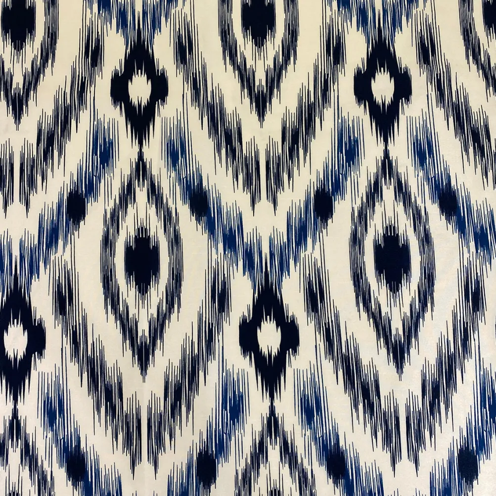Cosmo Print (Dupioni) Table Linen in Navy