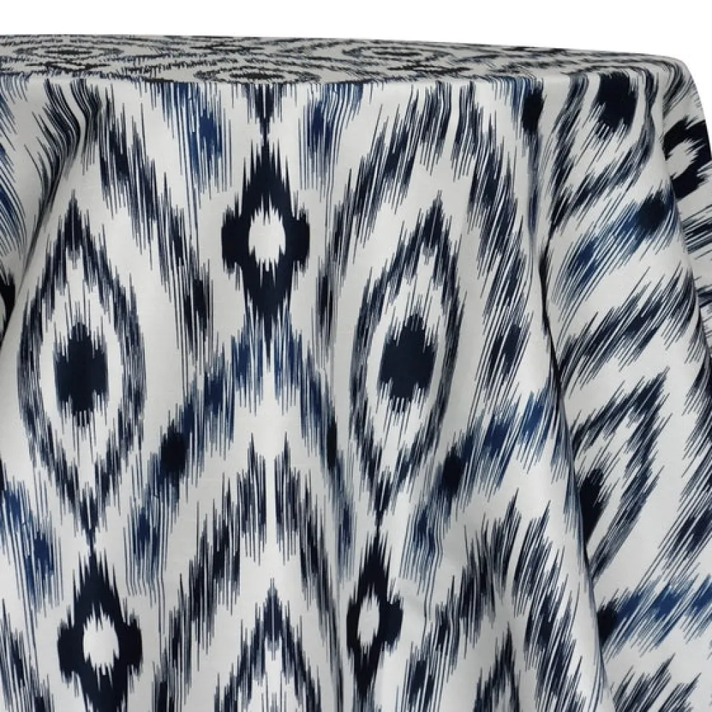 Cosmo Print (Dupioni) Table Linen in Navy