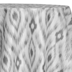 Cosmo Print (Dupioni) Table Linen in Silver