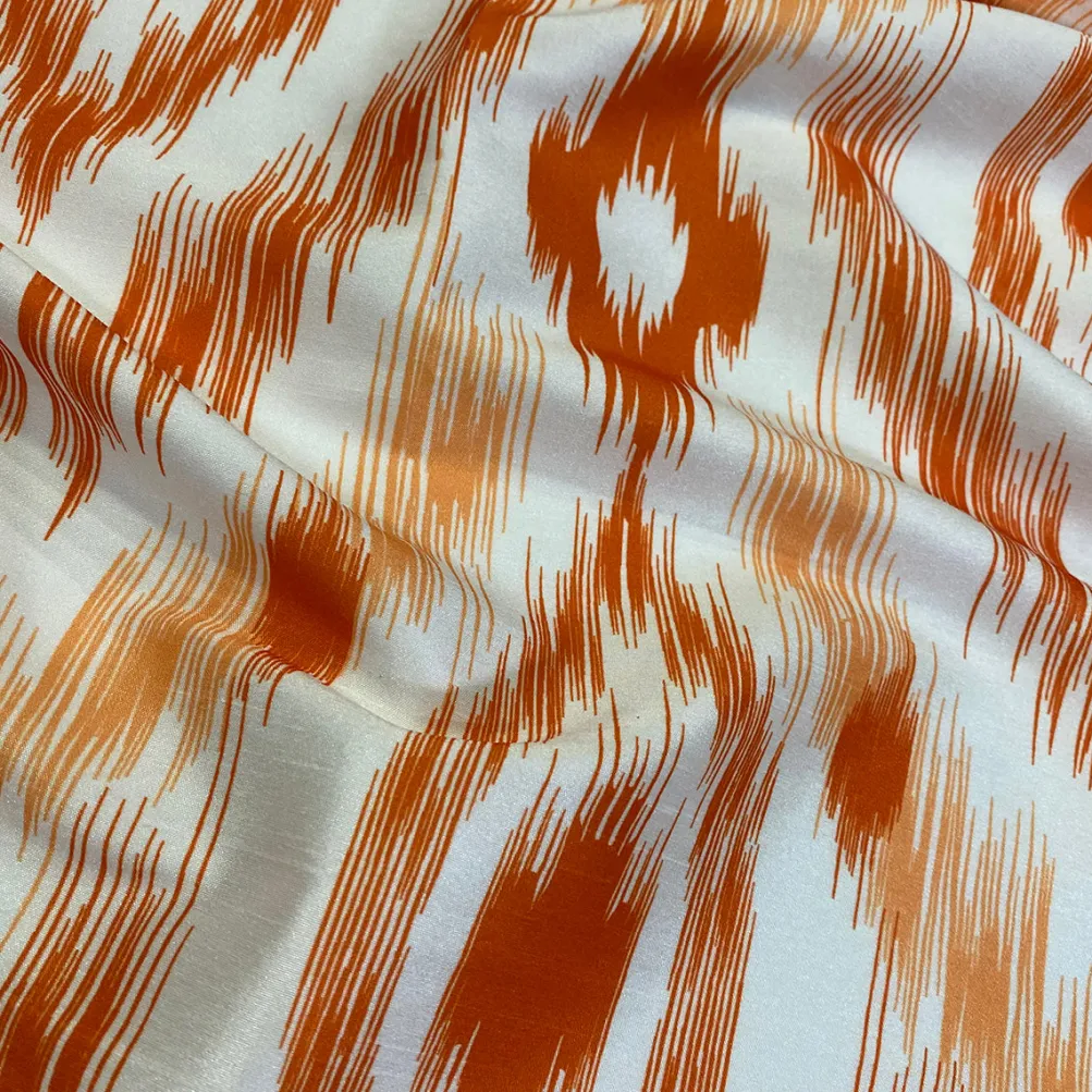 Cosmo Print (Dupioni) Table Linen in Orange