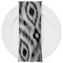 Cosmo Print (Dupioni) Table Napkin in Black