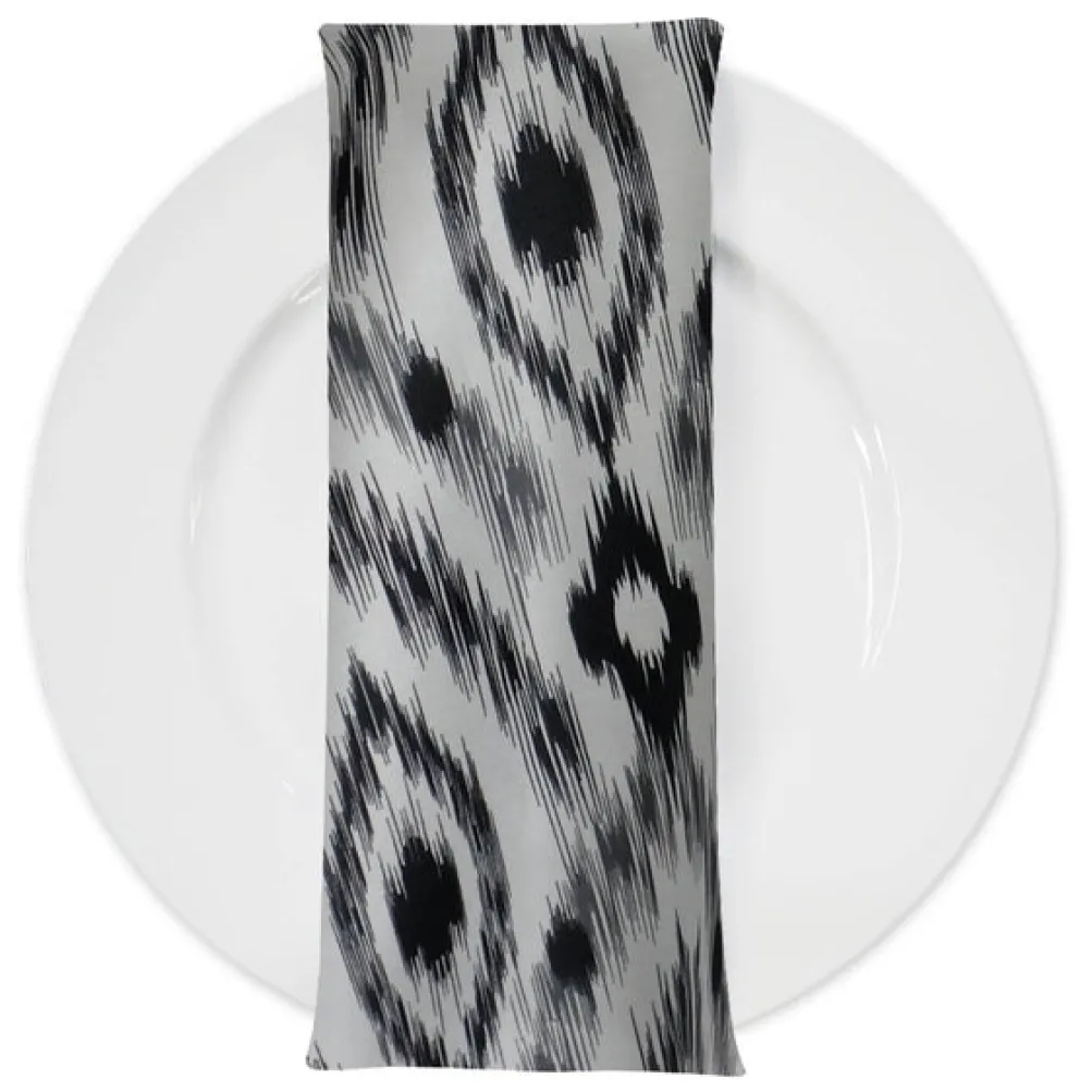 Cosmo Print (Dupioni) Table Napkin in Black