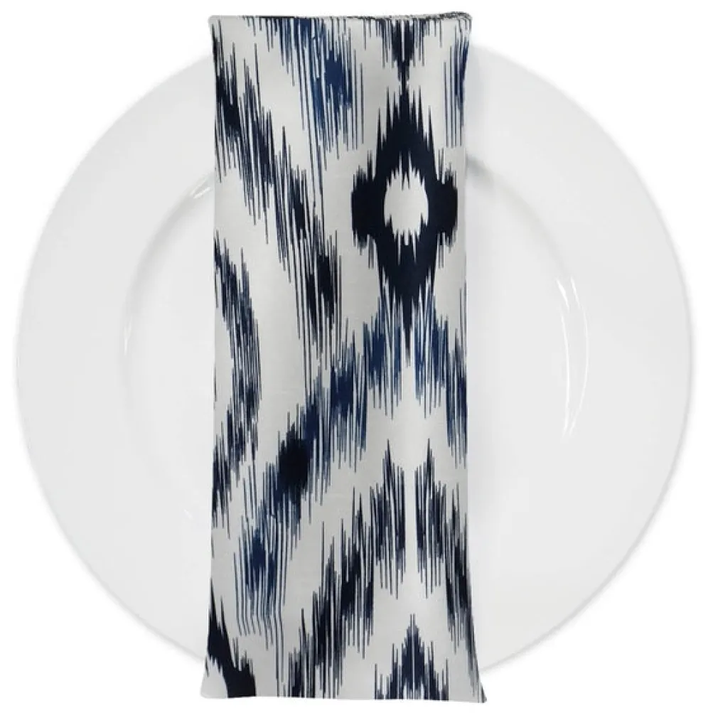 Cosmo Print (Dupioni) Table Napkin in Navy