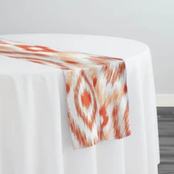 Cosmo Print (Dupioni) Table Runner in Orange